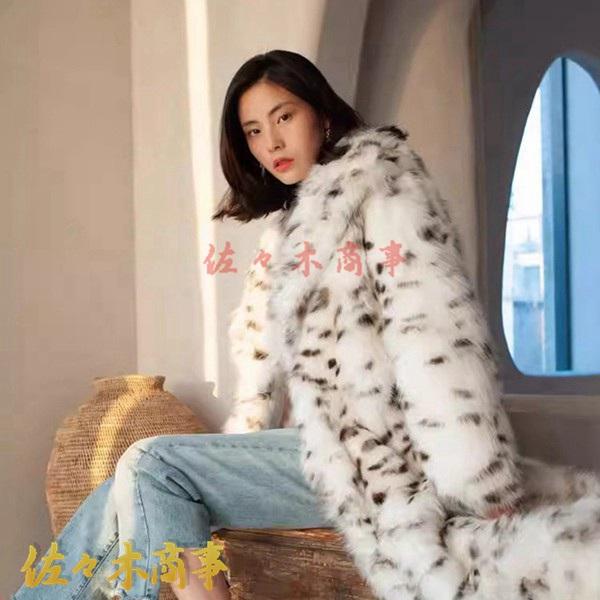 雪豹柄 ファーコート 毛皮コート レディース アウター ロング 雪豹柄 ファーコート 毛皮コート レディース アウター ロング
