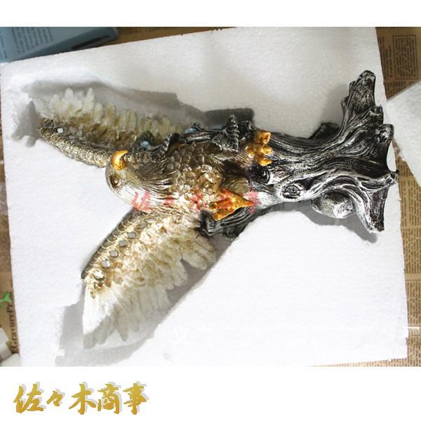 鷹の置物 樹脂製 本物そっくり 木彫り インテリア 風水グッズ