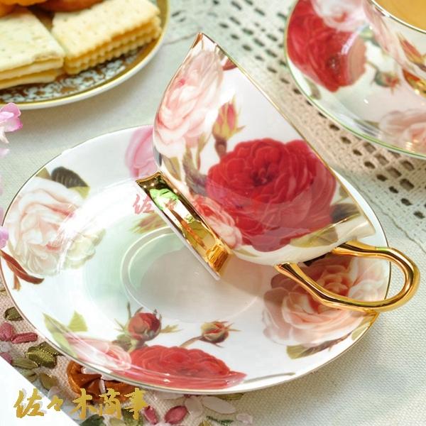 ティーカップ プレート 皿セット ボーンチャイナ 220cc バラ柄 白磁