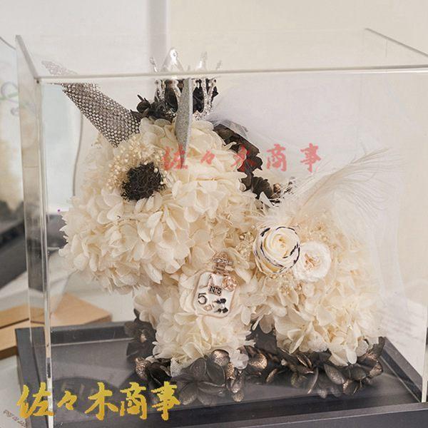 ソープフラワー ブーケ ユニコーン 造花 ケーキ型 枯れない花 手作り ウェディング 結婚祝い 新学期 新生活 卒業 記念日 誕生日 紫