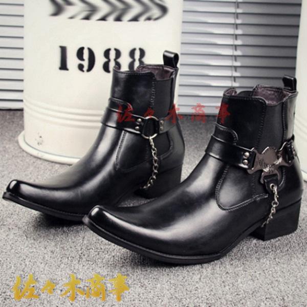 ウエスタンブーツ メンズ エンジニアブーツ モード系 原宿型 バックル