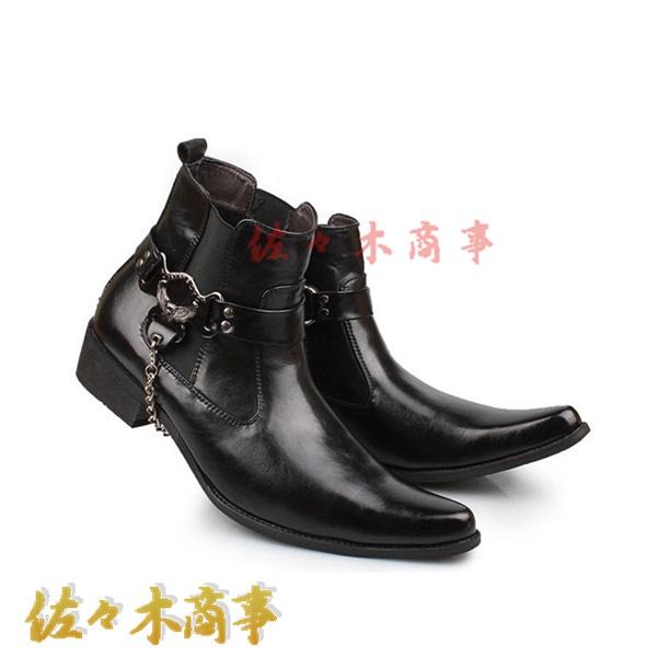 ウエスタンブーツ メンズ エンジニアブーツ モード系 原宿型 バックル