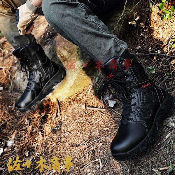 ミリタリーブーツ メンズ ワークブーツ 編み上げ 鋼先芯 耐摩耗