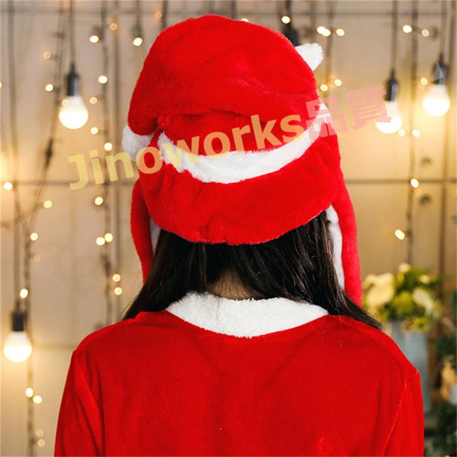 動く帽子 ふわふわ モコモコ クリスマス アニマル サンタ帽子 可愛い 動物型 レディース メンズ 女の子 帽子 キャップ カジュアル 高弾力｜jinoworks-shop｜04