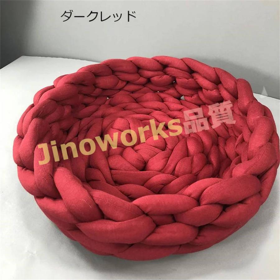 チャンキーニット 毛糸 編み物 寝具 ひざ掛け 直径約50cm ペットベッド チャンキーニット 編み 犬 ベッド 小型 中型犬用 猫用ベッド 犬｜jinoworks-shop｜10