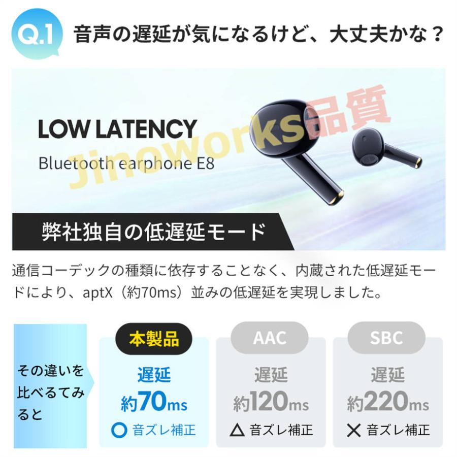 ワイヤレスイヤホン Bluetooth5.3 インナーイヤー型 超指向性 音漏れゼロ 14.6mmドライバー 通話音クリア 瞬間ペアリング 左右独立型｜jinoworks-shop｜16