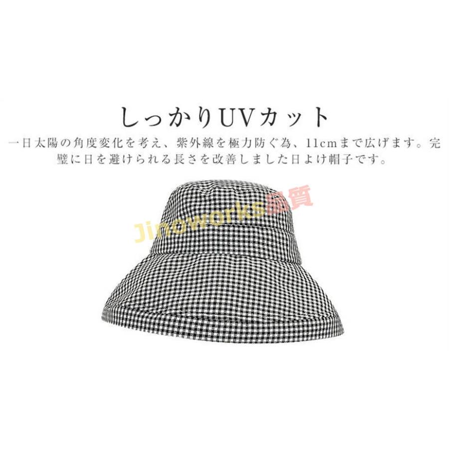 日よけ 帽子 レディース uvカット 折りたたみ 日焼け防止 つば広 UVカット帽子 レディース帽子 保育士 ママ 運動会 自転車 ハット｜jinoworks-shop｜05