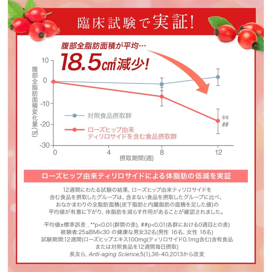 【森下仁丹公式】ヘルスエイド ローズヒップ 30日分 (180粒) [ サプリメント サプリ 機能性表示食品 ティリロサイド配合 体脂肪を減らす ]｜jintan｜15