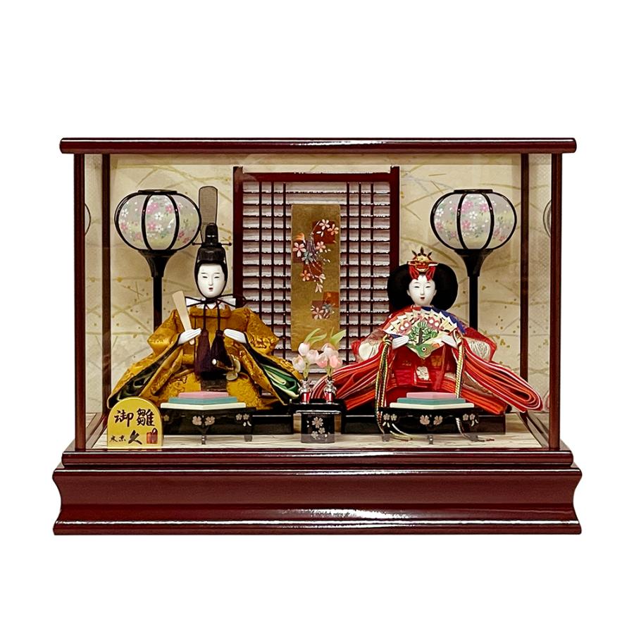 雛人形 久月 ひな人形 親王飾り ガラスケース コンパクト ケース飾り