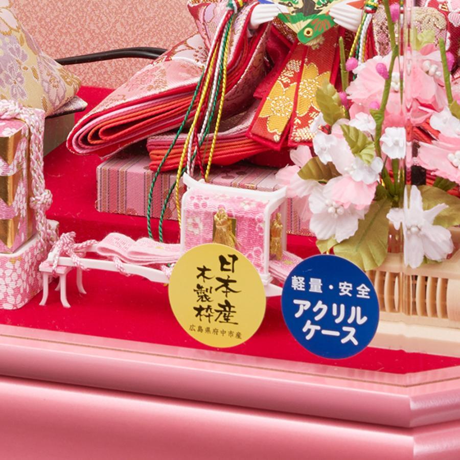雛人形 コンパクト ミニ ケース飾り 選べる ひな人形 六角アクリル