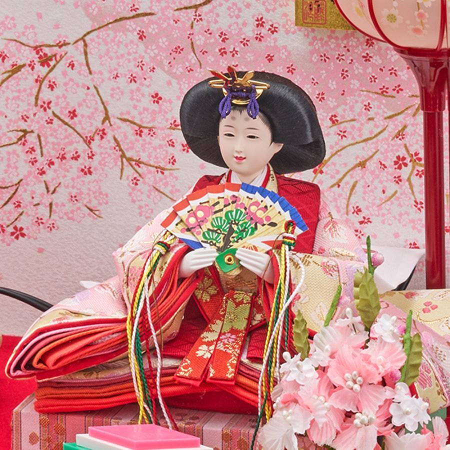 雛人形 コンパクト ミニ 選べる ケース飾り 彩色塗 アクリル 小三五親王飾り 桃 白 極上刺繍仕立 オルゴール付き おひな様 おしゃれ かわいい 2025_17