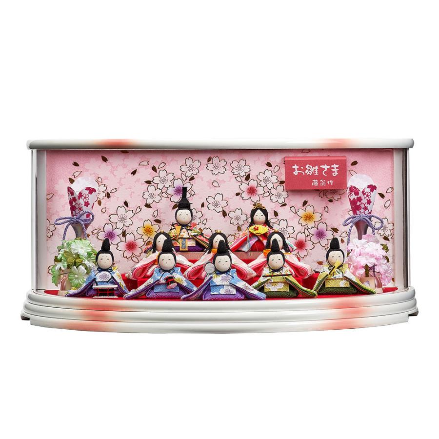 雛人形 ひな人形 お祝い ケース飾り 親王飾り 10人飾り 月の詩 ほほ笑み 白 213-1012 アクリルケース おしゃれ かわいい コンパクト 2024