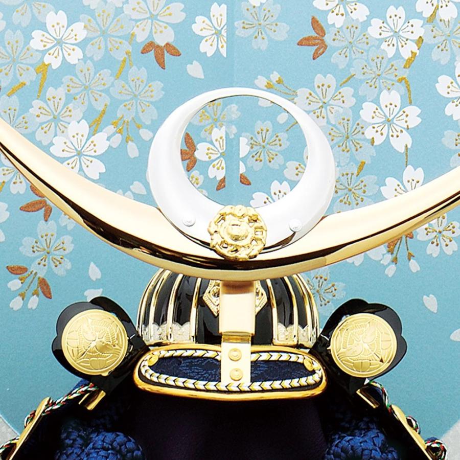 五月人形 コンパクト 上杉 可愛い 青ブルー水色 おしゃれ 5月人形 兜