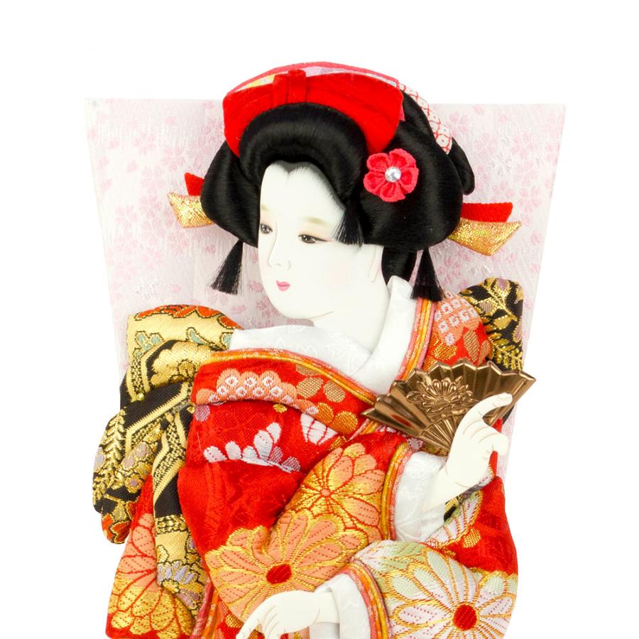 羽子板 単品 お祝い 10号 花小町振袖 まり飾り 赤 金 おしゃれ かわいい 可愛い コンパクト モダン 1011-10-865 2025_2