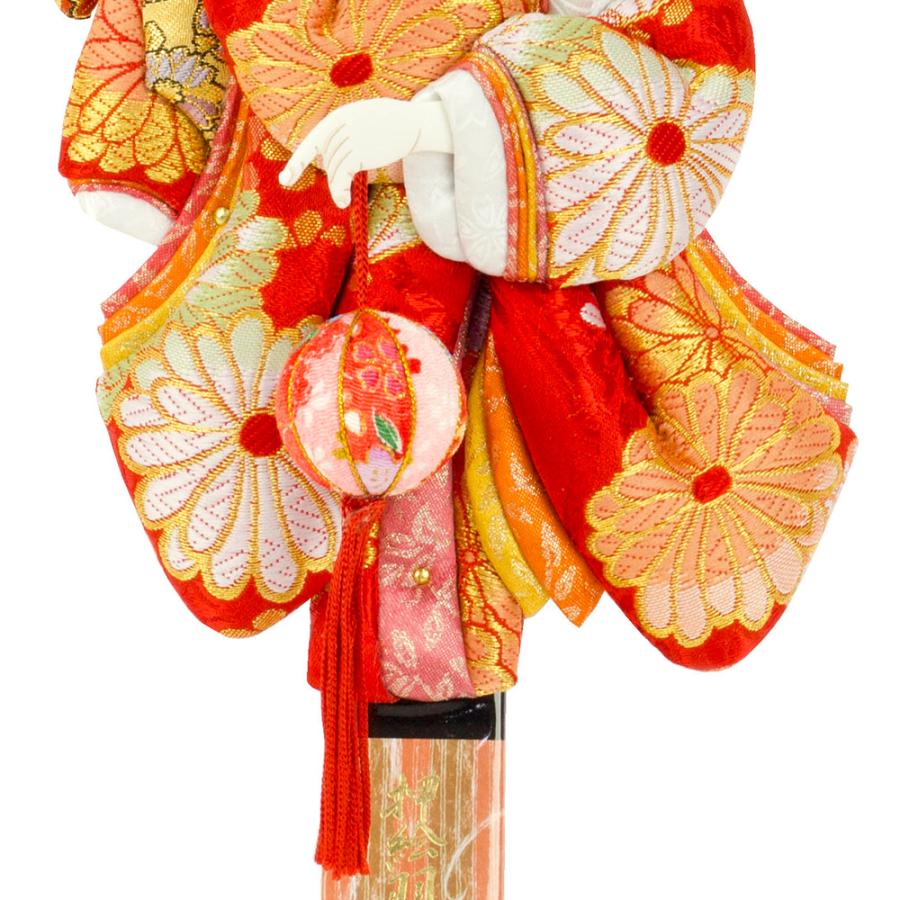羽子板 単品 お祝い 10号 花小町振袖 まり飾り 赤 金 おしゃれ かわいい 可愛い コンパクト モダン 1011-10-865 2025_3