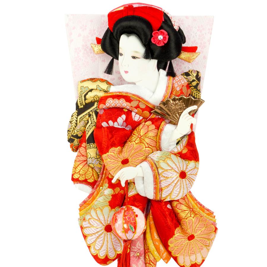羽子板 単品 お祝い 10号 花小町振袖 まり飾り 赤 金 おしゃれ かわいい 可愛い コンパクト モダン 1011-10-865 2025_4