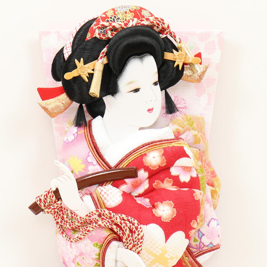 羽子板 単品 お祝い 13号 姫振袖 汐汲 赤 ピンク おしゃれ かわいい