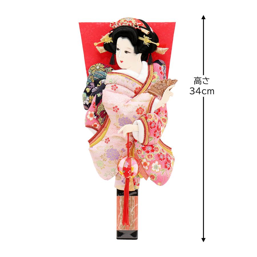 羽子板 単品 コンパクト かわいい おしゃれ 10号 (高さ約34cm) 初正月飾り モダン ミニ 羽子板飾り 押絵羽子板 姫 振袖 10号 まり飾り 1027-10-565 2026_1