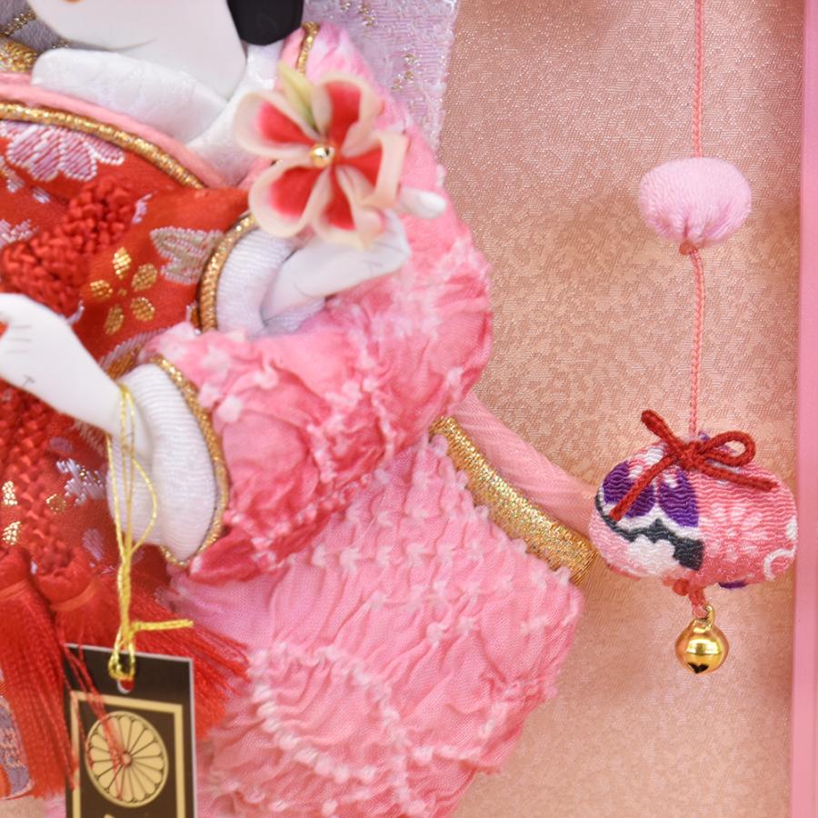 壁掛け お祝い 羽子板飾り 初正月飾り 7号 日和 ピンク 溜塗 ケース飾り アクリル おしゃれ かわいい コンパクト 【ソーラードッグガーデン】
