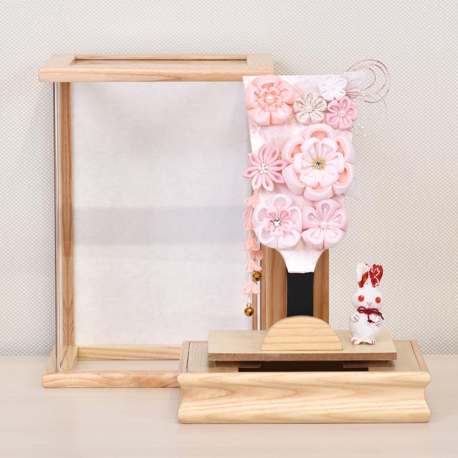 羽子板 コンパクト おしゃれ つまみ細工 ミニ ピンク 白 ベージュ
