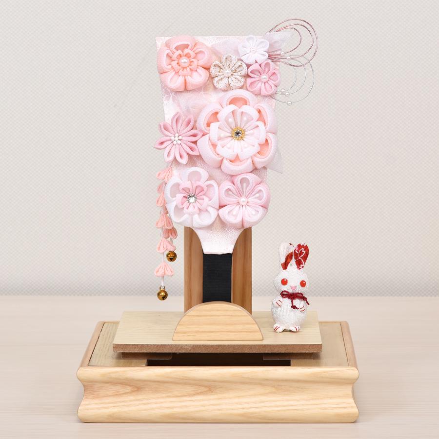 羽子板 コンパクト おしゃれ つまみ細工 ミニ ピンク 白 ベージュ
