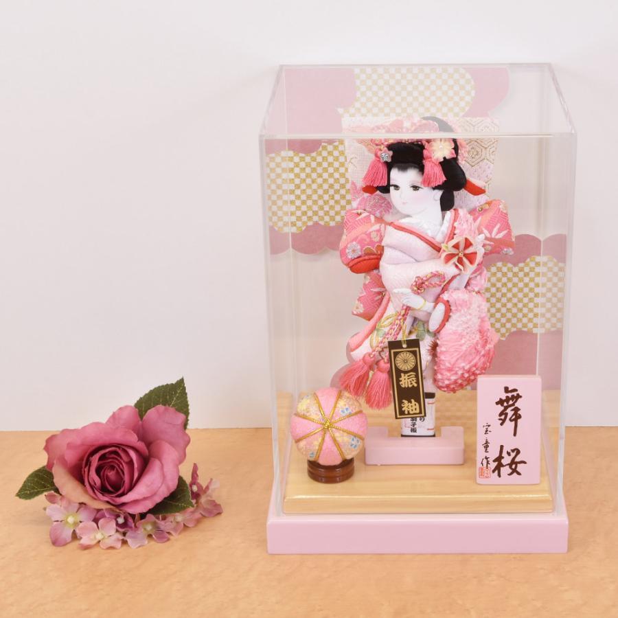 羽子板 お祝い 7号 アクリルケース 舞桜 無垢むく（ピンク） ケース
