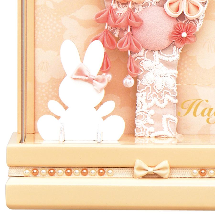 羽子板 お祝いミニ おしゃれ 手作り 選べる コンパクト 初正月 凛 うらら 桜オレンジ オフホワイト 7号 可愛い 女の子 羽子板飾り はごいた 2025 a2matu24-1の画像