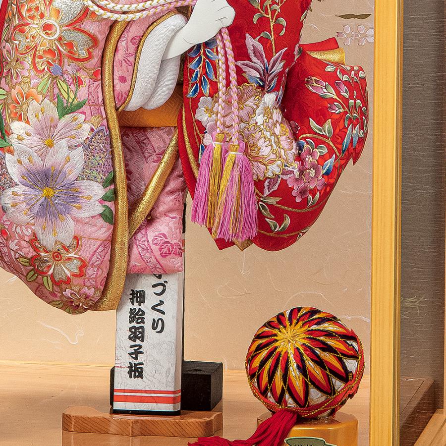 羽子板 お祝い 羽子板飾り 初正月飾り 15号 京小町 ケース飾り 木目 