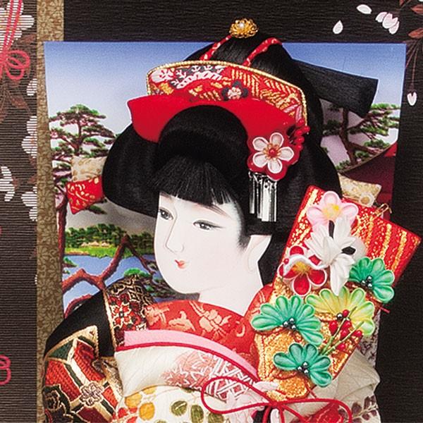 羽子板 お祝い 羽子板飾り 初正月飾り 15号 ケース 摩耶 初春a 黒 ケース飾り ガラスケース おしゃれ かわいい 可愛い モダン 2025 hj027の画像