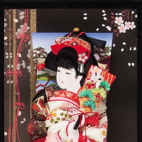 羽子板 お祝い 羽子板飾り 初正月飾り 15号 ケース 摩耶 初春a 黒 ケース飾り ガラスケース おしゃれ かわいい 可愛い モダン 2025 hj027の画像