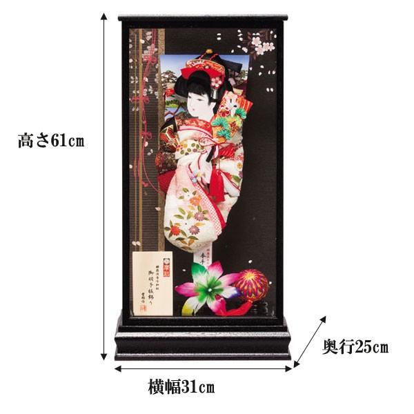 羽子板 お祝い 羽子板飾り 初正月飾り 15号 ケース 摩耶 初春a 黒 ケース飾り ガラスケース おしゃれ かわいい 可愛い モダン 2025 hj027の画像