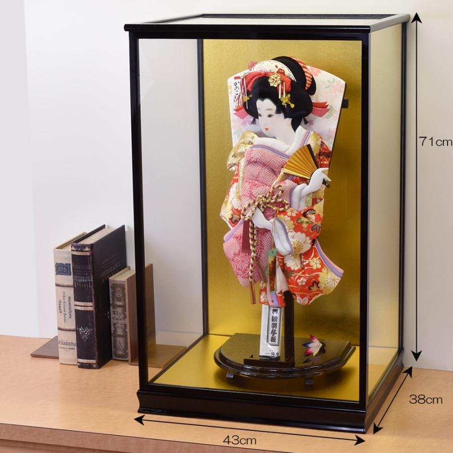 伝統的 ケース入り 羽子板飾り 押絵 華風 正月飾り ガラスケース付き