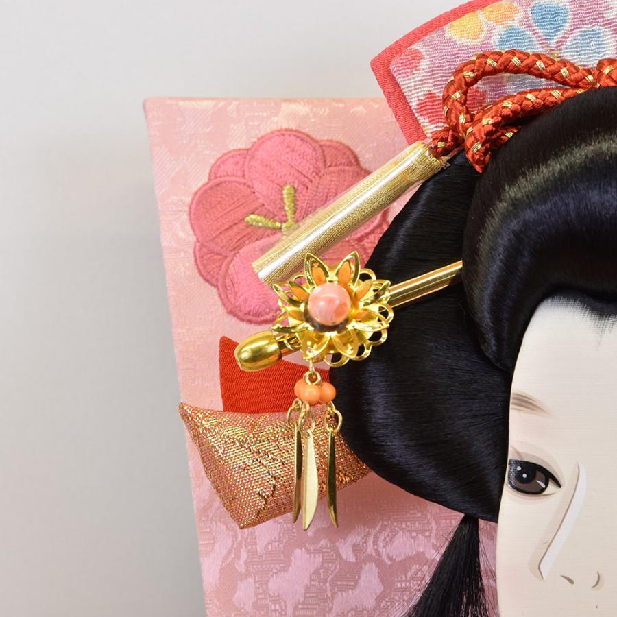 高級羽子板飾り 18号 匠一好作 面取ガラス 正絹 絞り刺繍 伝統