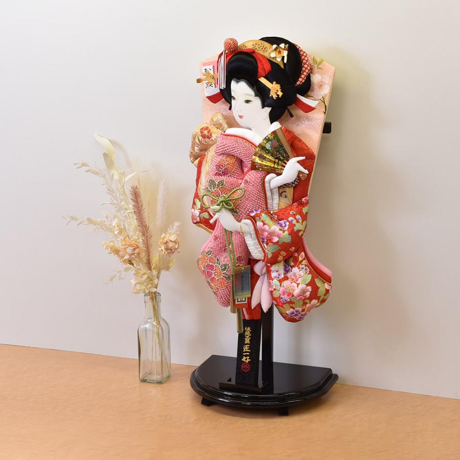 羽子板 刺繍 絞り 鹿の子 ピンク お祝い 初正月 羽子板飾り ガラス ケース飾り 正月飾り 押絵羽子板 orijin オリジン 18号 四巻 おしゃれ 2024_2