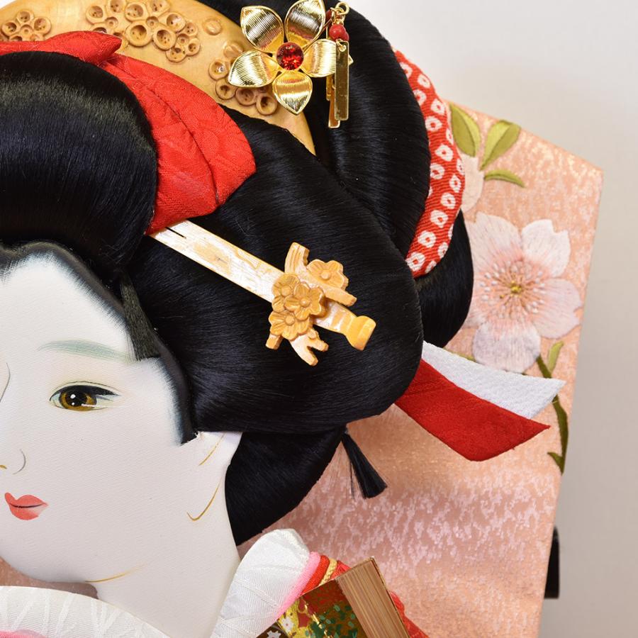 羽子板 刺繍 絞り 鹿の子 ピンク お祝い 初正月 羽子板飾り ガラス ケース飾り 正月飾り 押絵羽子板 orijin オリジン 18号 四巻 おしゃれ 2024_4