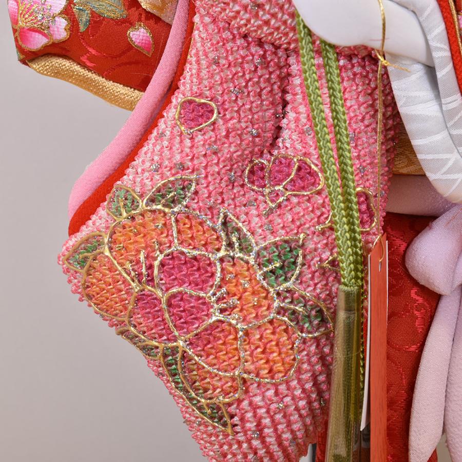 羽子板 刺繍 絞り 鹿の子 ピンク お祝い 初正月 羽子板飾り ガラス ケース飾り 正月飾り 押絵羽子板 orijin オリジン 18号 四巻 おしゃれ 2024_6
