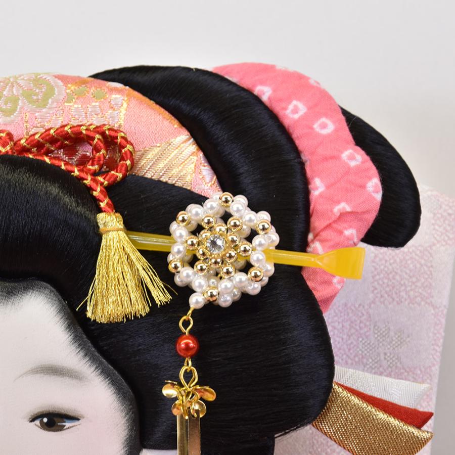 羽子板 刺繍 ピンク お祝い 初正月 羽子板飾り ガラス ケース飾り 正月飾り 押絵羽子板 orijin オリジン 18号 103374 羽衣 おしゃれ 2024_4