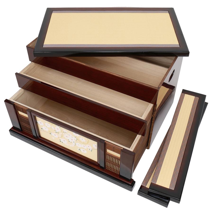 雛人形 お祝い ひな人形 収納飾り 3段 三段 5人飾り 五人飾り 塗桐 五