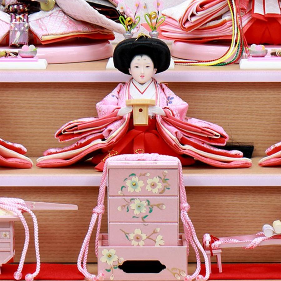 雛人形 お祝い ひな人形 3段 三段 収納飾り 収納箱 5人飾り 五人飾り