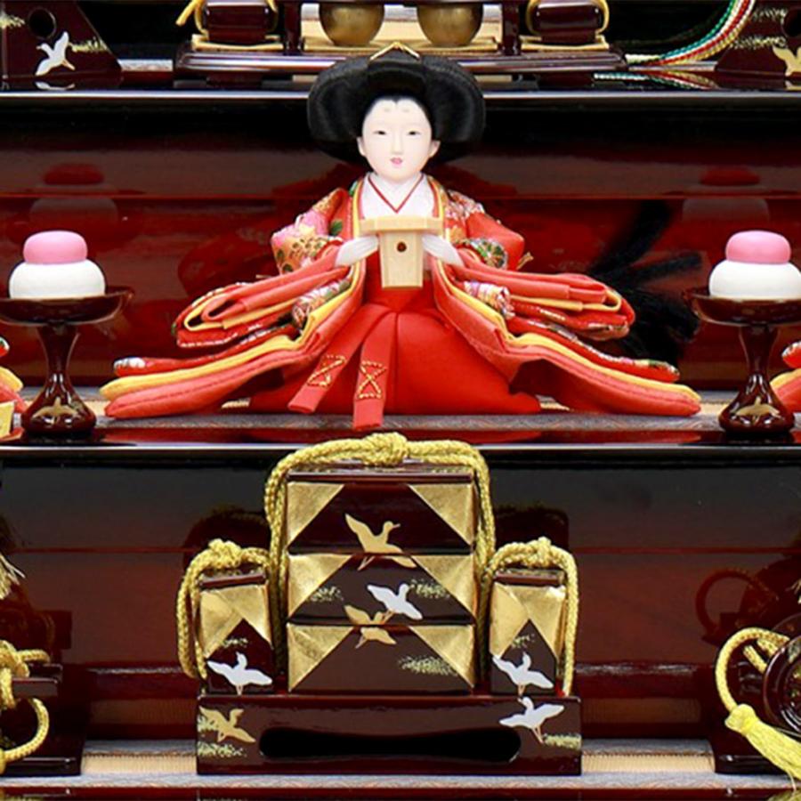 雛人形 お祝い ひな人形 3段 三段 収納飾り 収納箱 5人飾り 五人飾り ワイン 黒 おしゃれ かわいい 可愛い モダン_12