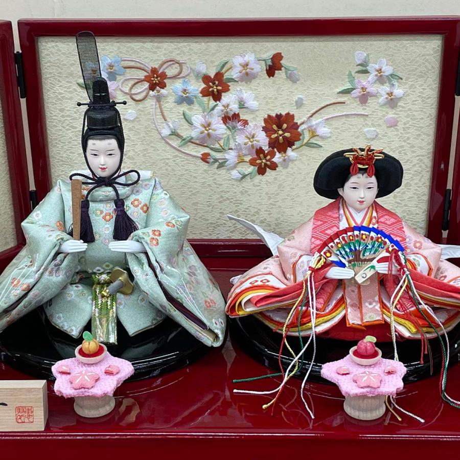美品⭐お雛様⭐二人親王 コンパクト収納飾り 雛人形 コンパクト おしゃれ お祝い ひな人形 親王 収納飾り 収納箱 2