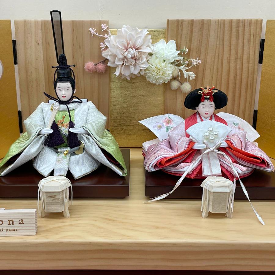 雛人形 コンパクト おしゃれ お祝い ひな人形 親王 収納飾り 収納箱 2人飾り 小芥子 木目 屏風 ブーケ花付 かわいい 可愛い モダン 2026_2