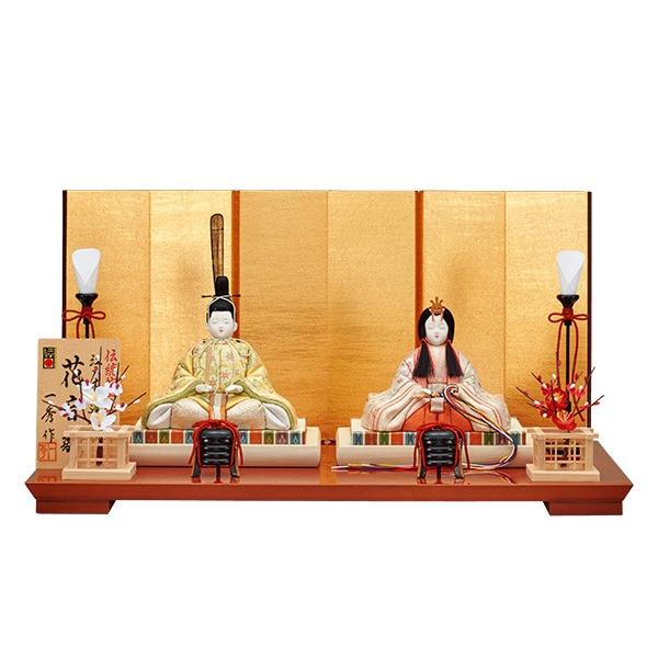 雛人形 コンパクト 木目込み 一秀 ひな人形 親王飾り 平飾り かわいい おしゃれ コンパクト 小さい ミニ お雛様 おひな様 2025 25-h-97