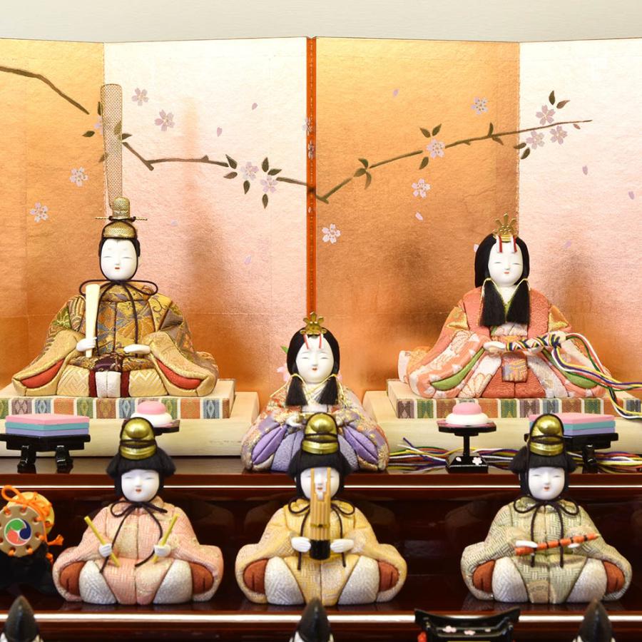 雛人形 コンパクト 木目込み 一秀 収納飾り 15人飾り 十五人 3段段飾り