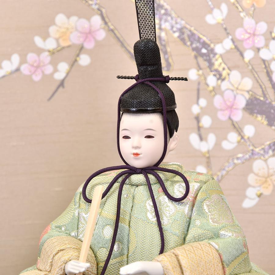 雛人形 コンパクト 木目込み 一秀 親王飾り かわいい シンプル モダン コンパクト ひな人形 平飾り 2人 LED雪洞 2024 24-a106