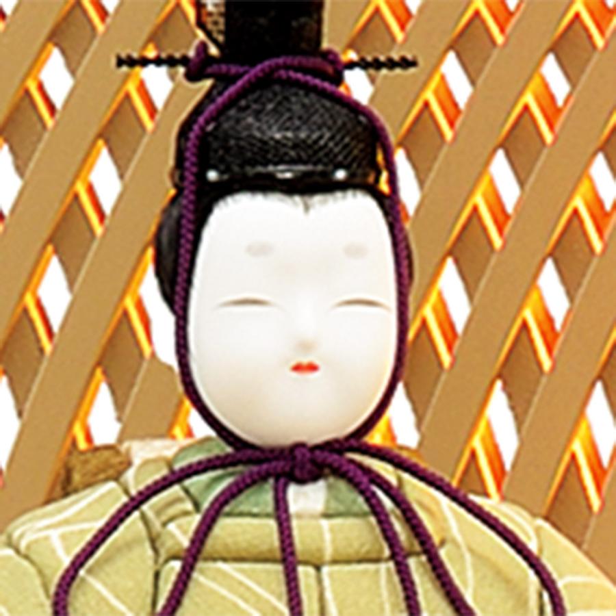 雛人形 コンパクト 木目込み 一秀 ひな人形 親王飾 22号 Le-d-雪洞付 かわいい コンパクト ひな人形 木目込 お雛様 おしゃれ 可愛い まる顔 2025 25-h-86_2