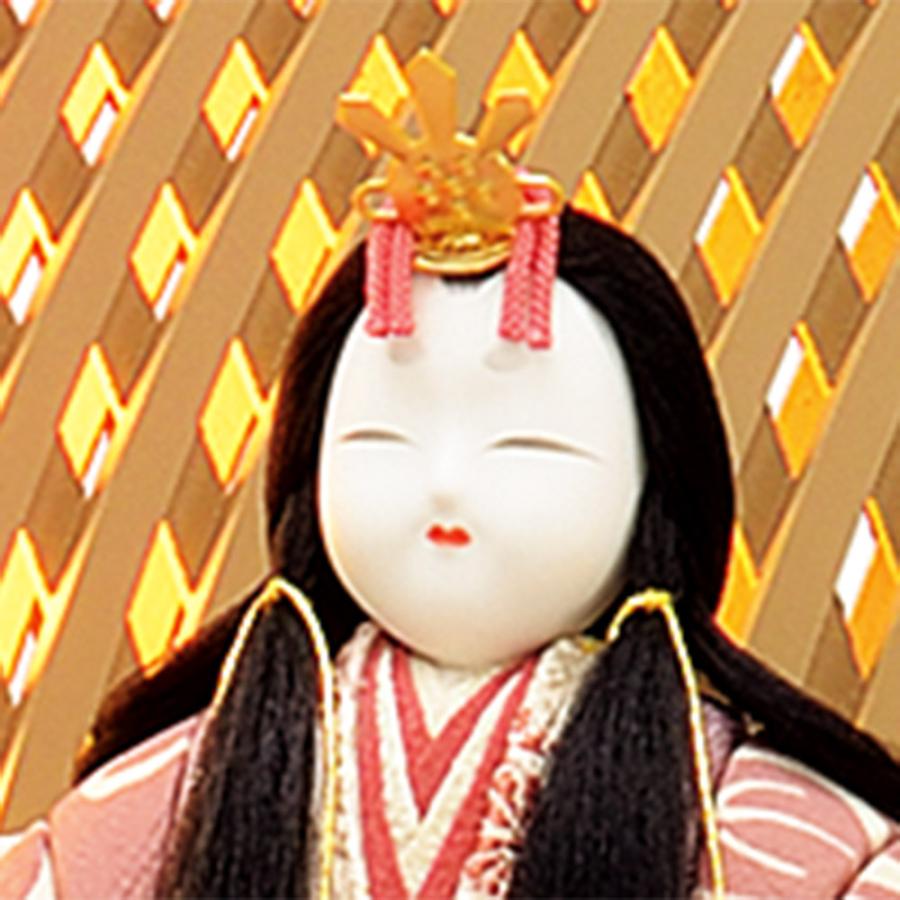 雛人形 コンパクト 木目込み 一秀 ひな人形 親王飾 22号 Le-d-雪洞付 かわいい コンパクト ひな人形 木目込 お雛様 おしゃれ 可愛い まる顔 2025 25-h-86_3