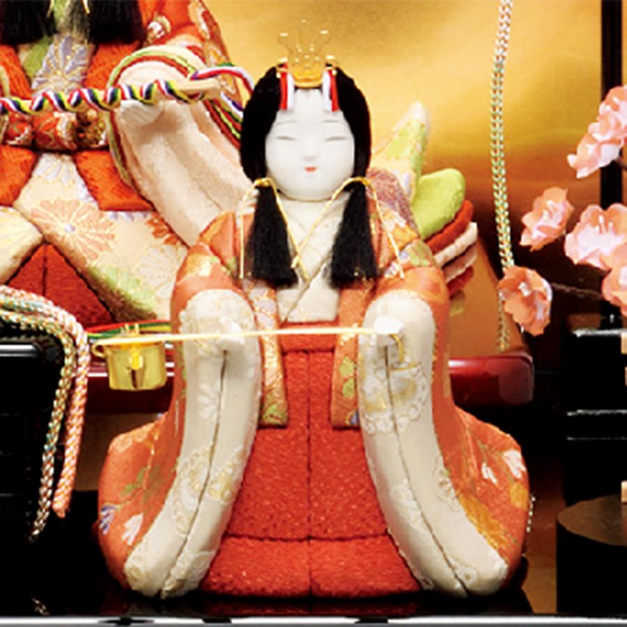 雛人形 お祝い 木目込み 一秀 ひな人形 五人飾り 黒 金 安土雛 20号 かわいい コンパクト お雛様 おしゃれ 可愛い まる顔 2025-25-i-31-5