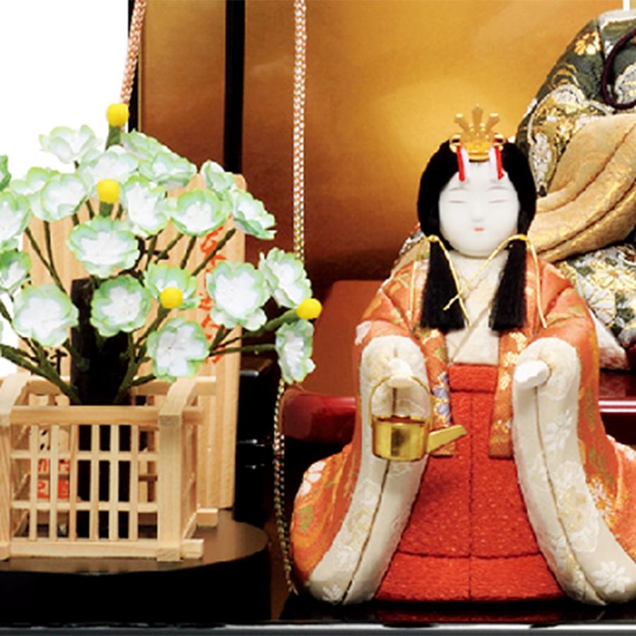 雛人形 お祝い 木目込み 一秀 ひな人形 五人飾り 黒 金 安土雛 20号 かわいい コンパクト お雛様 おしゃれ 可愛い まる顔 2025-25-i-31-5