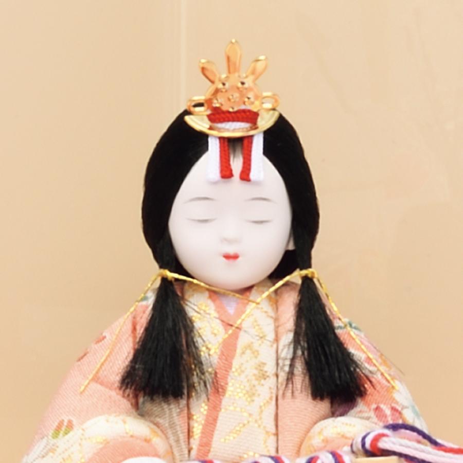 雛人形 お祝い 木目込み 一秀 ひな人形 親王飾り 桃山雛 2号 ナチュラル かわいい コンパクト ミニ お雛様 おしゃれ まる顔 2025-25-h-17-6_4